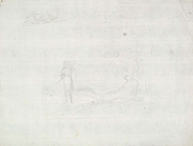 Tommaso Minardi, a sketch for 'Tasso medita la figura della Bellezza'